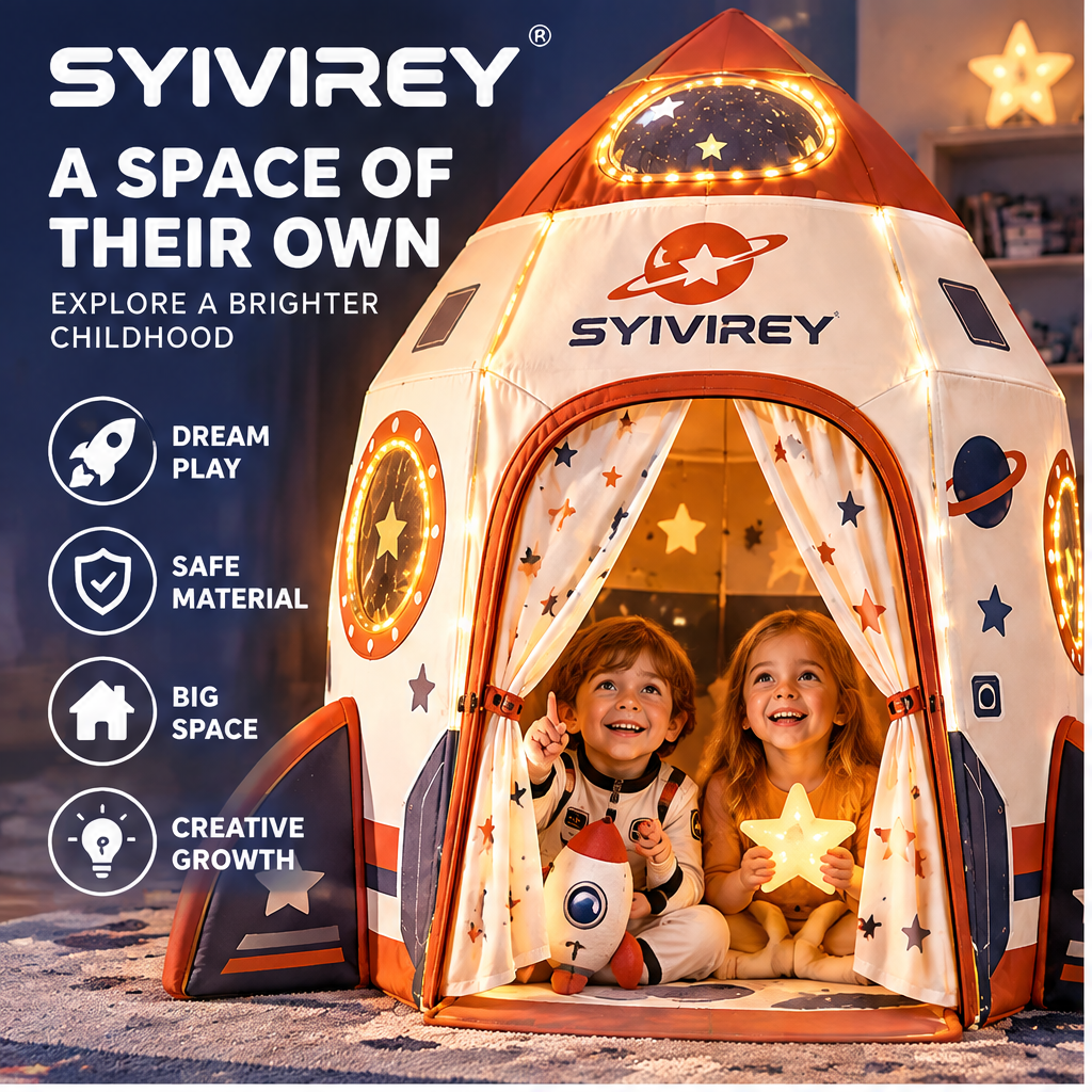 🍌SYIVIREY® SpaceExplorer Rocket Kids Play Tent