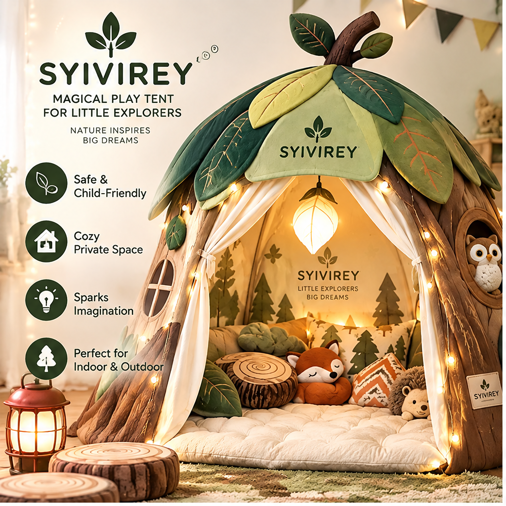 🍎SYIVIREY® Woodland Treehouse Kids Play Tent