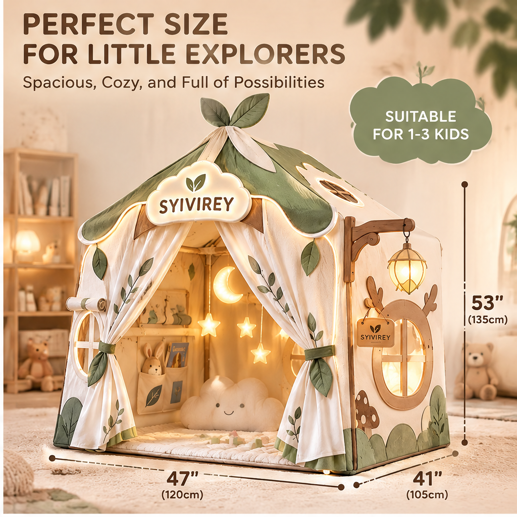 🥔SYIVIREY® Woodland Leaf Cottage Kids Play Tent