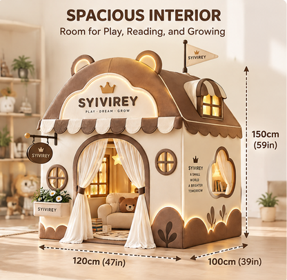 🍊SYIVIREY® BearHaven Dream Cottage Kids Play Tent