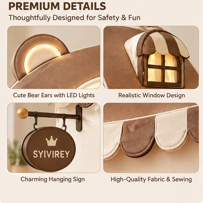 🍊SYIVIREY® BearHaven Dream Cottage Kids Play Tent
