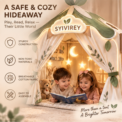 🥔SYIVIREY® Woodland Leaf Cottage Kids Play Tent