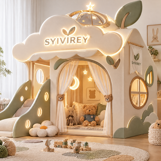 🍍SYIVIREY® CloudNest Dream Playhouse with Slide