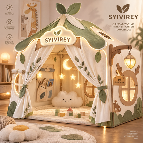 🥔SYIVIREY® Woodland Leaf Cottage Kids Play Tent