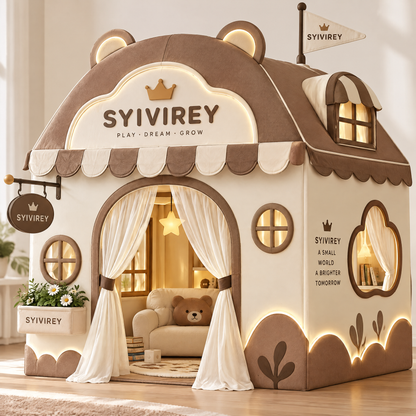 🍊SYIVIREY® BearHaven Dream Cottage Kids Play Tent